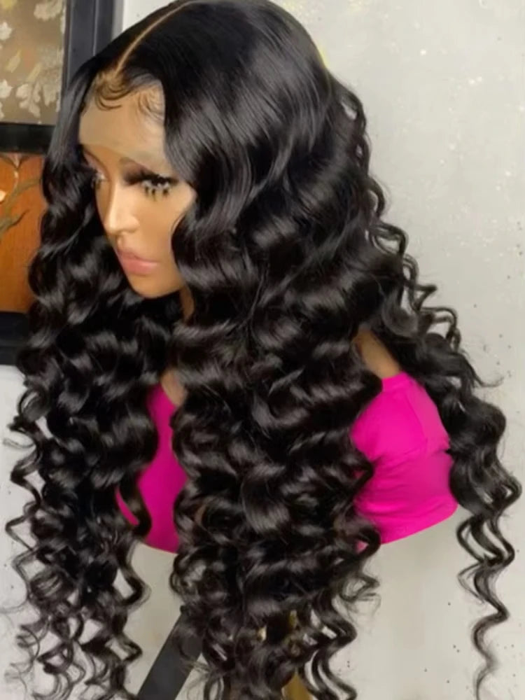 Curly HD 13x6 200% 30 34 Inch Loose Deep Wave Human Hair Wigs 13x4 Pre Plucked Lace Frontal Water Wave Brazilian Remy Wig