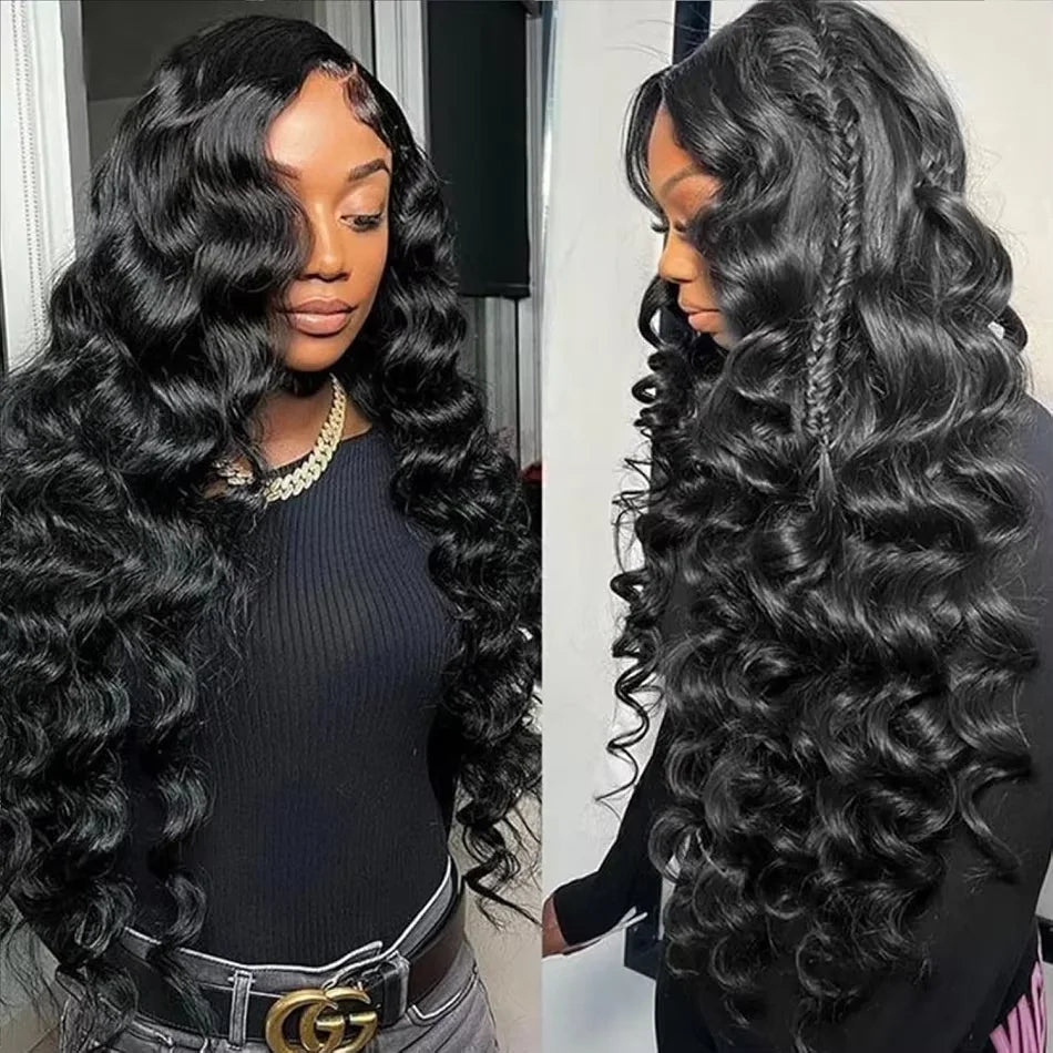 Curly HD 13x6 200% 30 34 Inch Loose Deep Wave Human Hair Wigs 13x4 Pre Plucked Lace Frontal Water Wave Brazilian Remy Wig