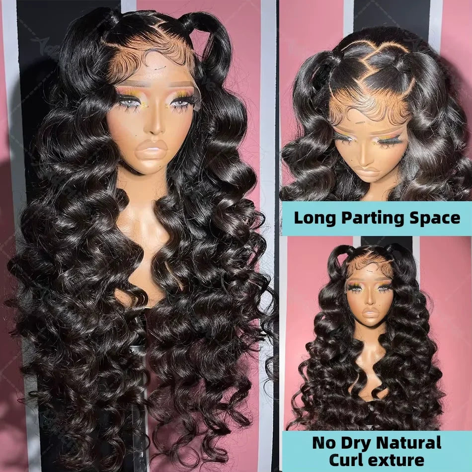 Curly HD 13x6 200% 30 34 Inch Loose Deep Wave Human Hair Wigs 13x4 Pre Plucked Lace Frontal Water Wave Brazilian Remy Wig
