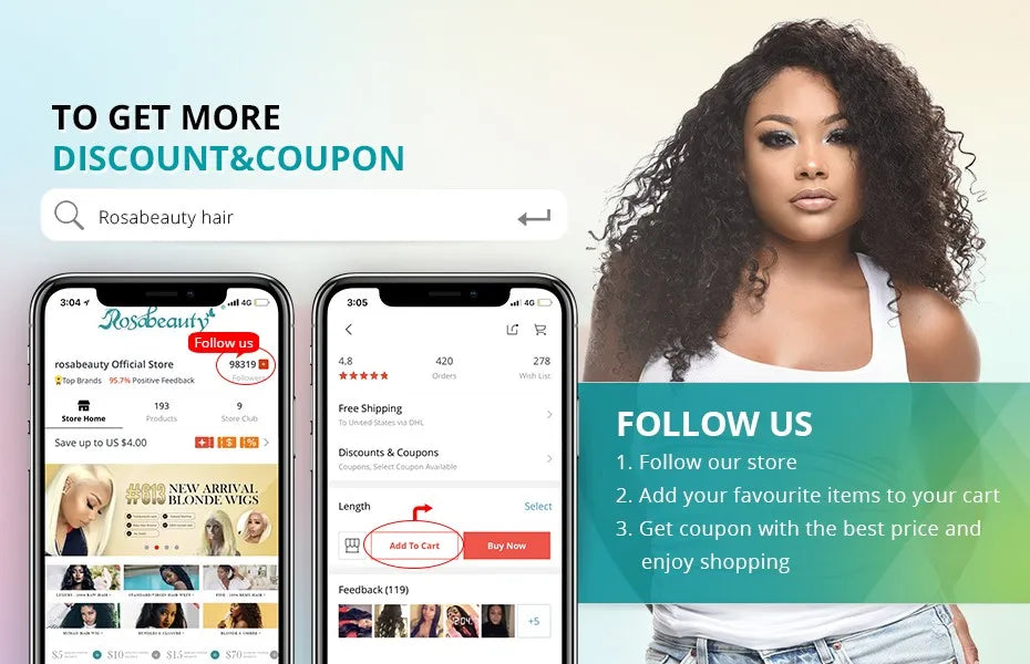 Rosabeauty 200 Density Kinky Curly Wigs Human Hair 13x6 HD Transparent Lace Frontal Deep Wave 5x5 Closure Preplucked For Women