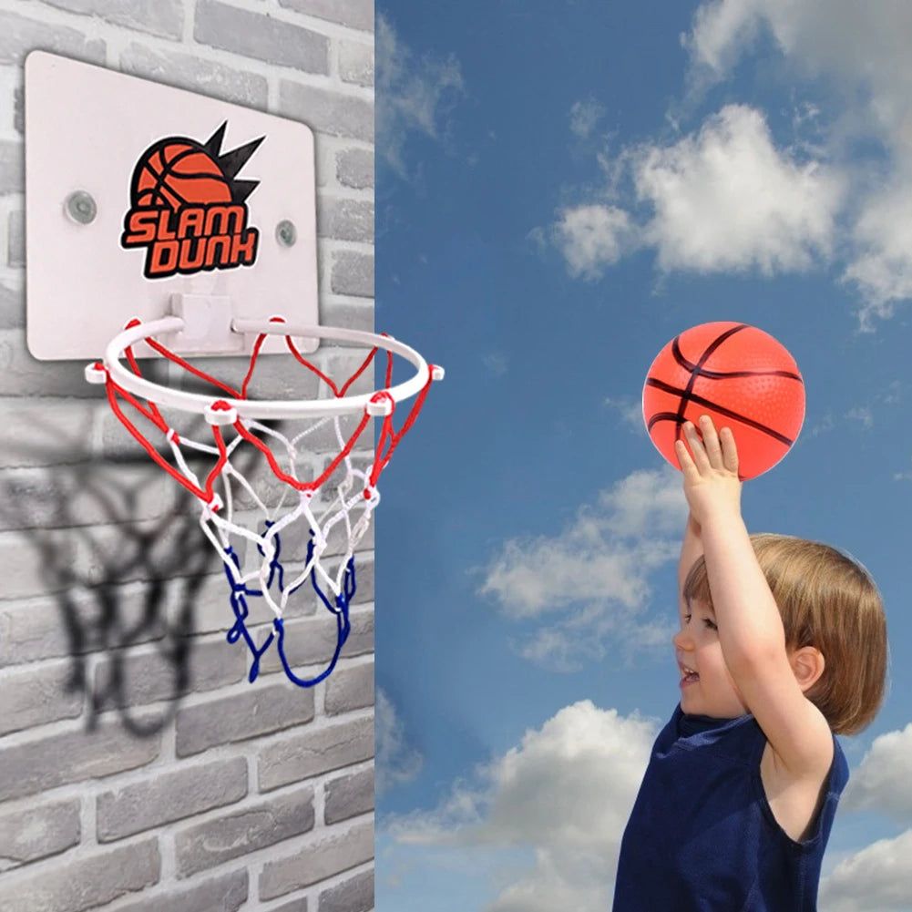 Mini Basketball Hoop Set Kids Sport Games with 1 Ball and 1 Inflatable Pump Portable Basketball Hoop for Kids and Adults