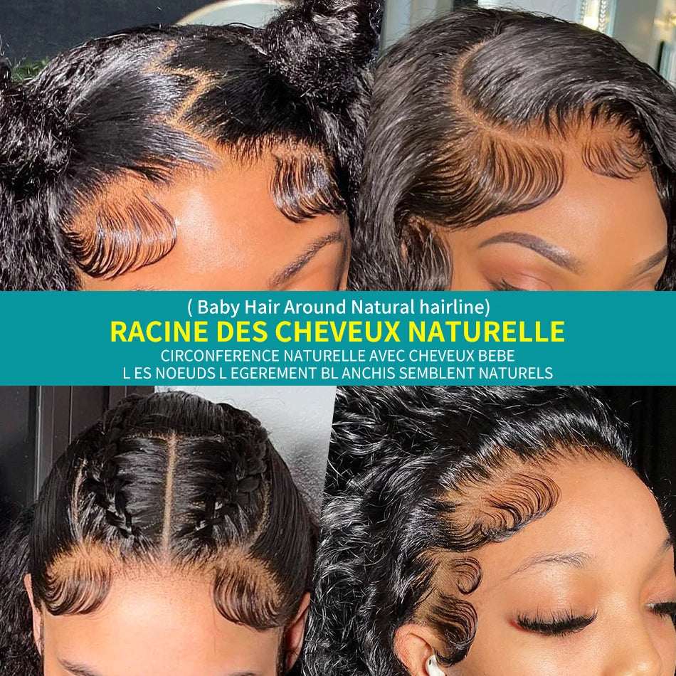 Rosabeauty 200 Density Kinky Curly Wigs Human Hair 13x6 HD Transparent Lace Frontal Deep Wave 5x5 Closure Preplucked For Women