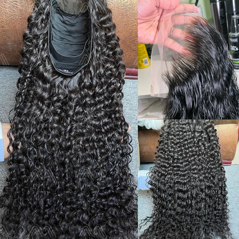 Rosabeauty 200 Density Kinky Curly Wigs Human Hair 13x6 HD Transparent Lace Frontal Deep Wave 5x5 Closure Preplucked For Women