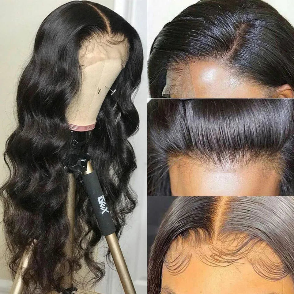 Perruques brésiliennes ondulées avec dentelle frontale (30 à 40 pouces) 13x4 et 13x6, cheveux naturels, HD, pour femmes