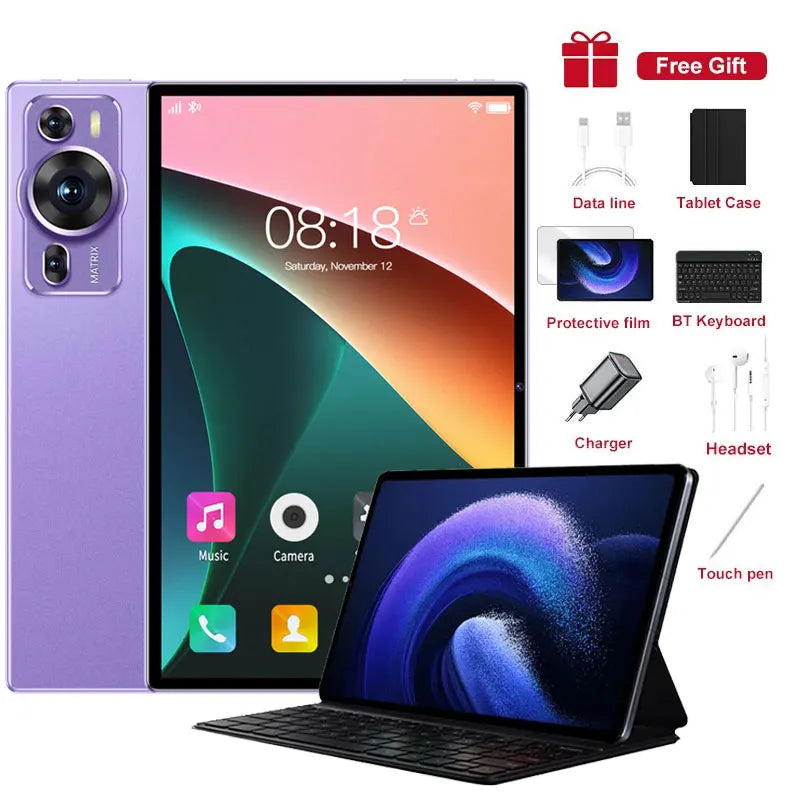 New P60 Pro 10.1inch HD Screen Original 5G Dual Sim Tablet Android 14 kids Tablet 20000mAh Tab Tablets PC With keyboard Laptop