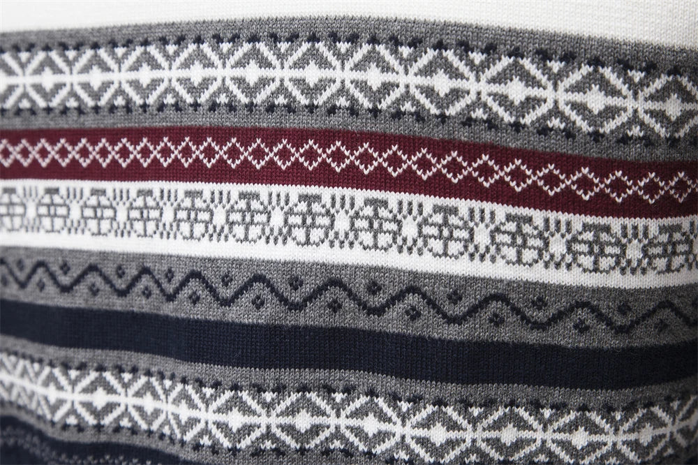 2023 New Autumn High Quality Zipper Pullers Men Warm Winter Cotton Sweaters for Men Ethnic Patterns Casual Mens Sweater Clothing