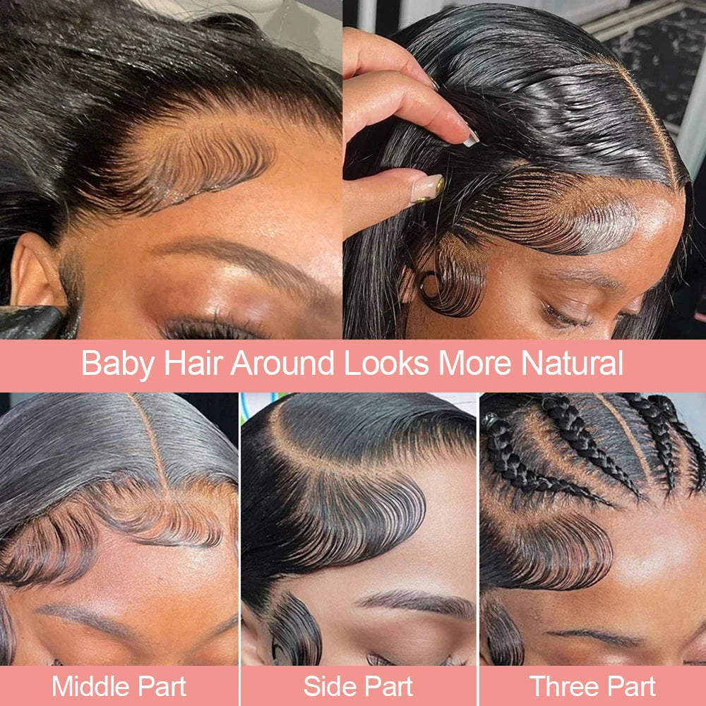 Perruques brésiliennes ondulées avec dentelle frontale (30 à 40 pouces) 13x4 et 13x6, cheveux naturels, HD, pour femmes