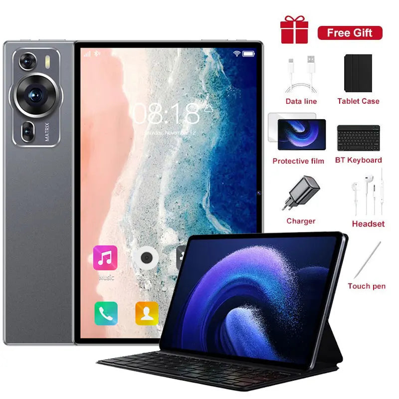 New P60 Pro 10.1inch HD Screen Original 5G Dual Sim Tablet Android 14 kids Tablet 20000mAh Tab Tablets PC With keyboard Laptop