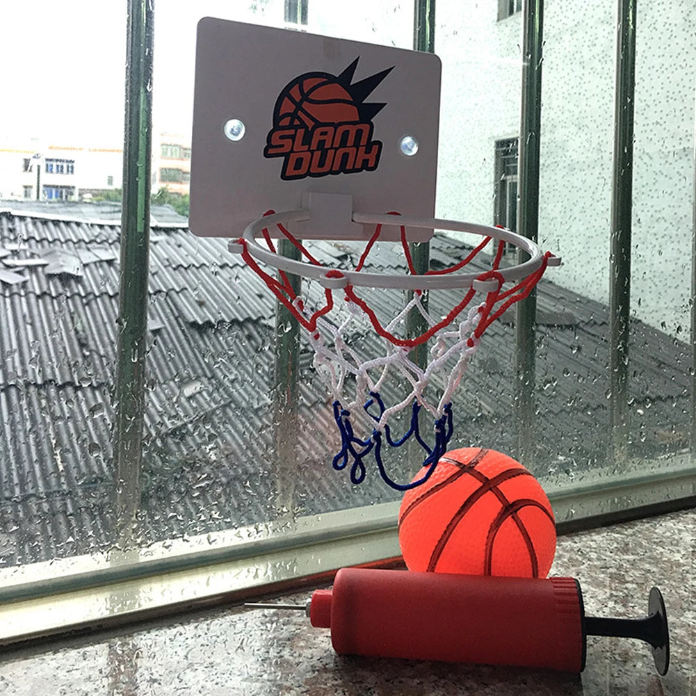 Mini Basketball Hoop Set Kids Sport Games with 1 Ball and 1 Inflatable Pump Portable Basketball Hoop for Kids and Adults