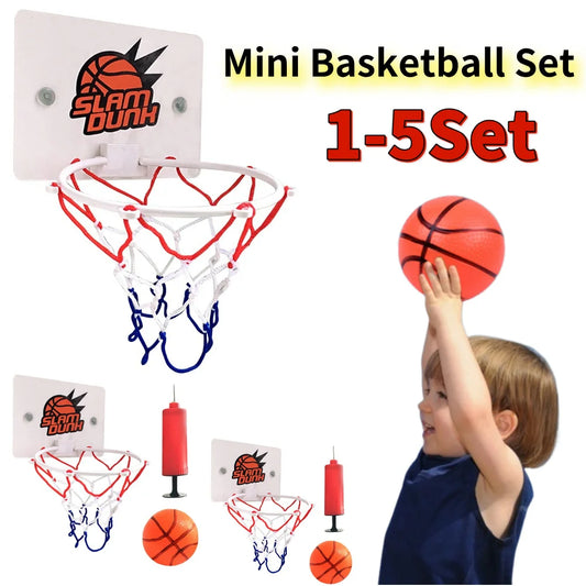 Mini Basketball Hoop Set Kids Sport Games with 1 Ball and 1 Inflatable Pump Portable Basketball Hoop for Kids and Adults
