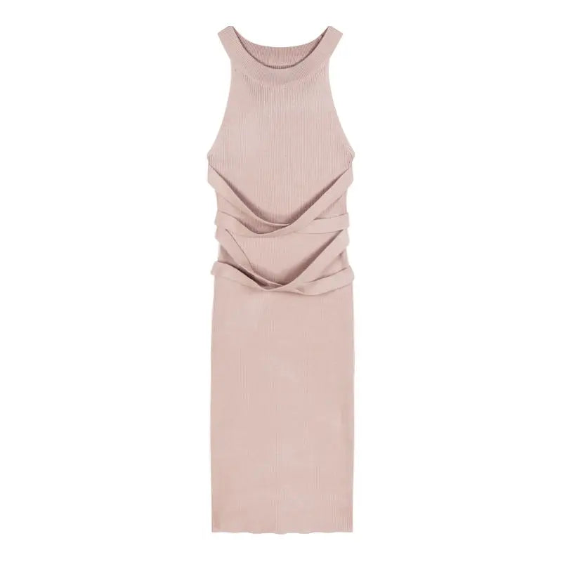 Dresses for Women  Elegant Sexy Sleeveless  Back Textured Mini Skinny Dress New Fashion Summer Casual PTKPCC/ Robe