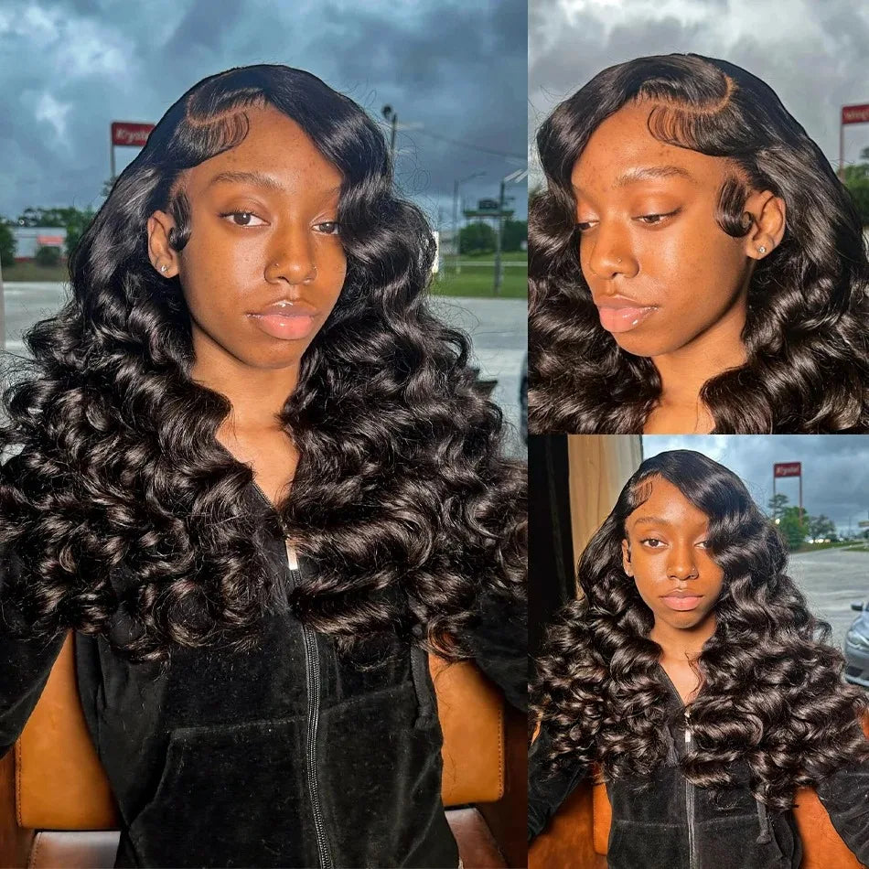 Curly HD 13x6 200% 30 34 Inch Loose Deep Wave Human Hair Wigs 13x4 Pre Plucked Lace Frontal Water Wave Brazilian Remy Wig